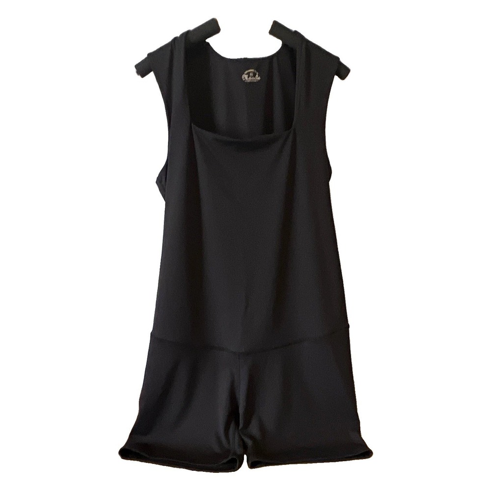 Macie Maternity Black Sleeveless Square Neck One-Piece Jumpsuit Shorts Size XXL